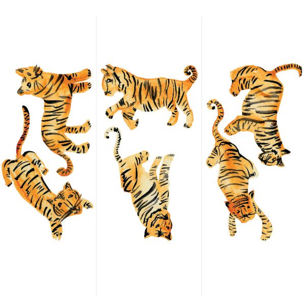 Watercolor Tiger Removable Wall Decals For Cheap