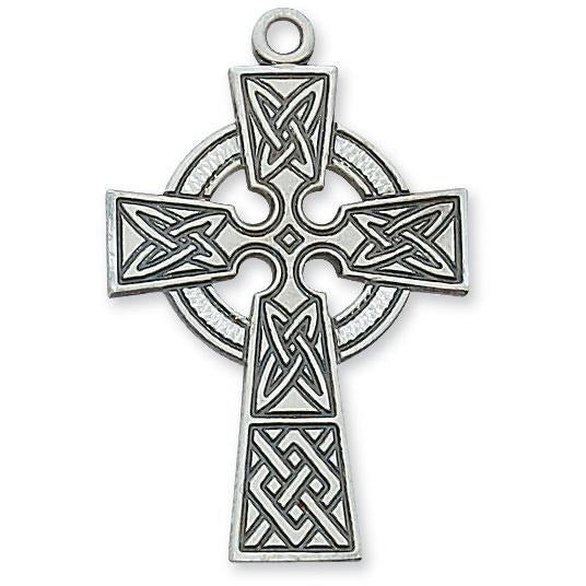 Large Celtic Cross SS Necklace 24 Inch Chain Online Hot Sale