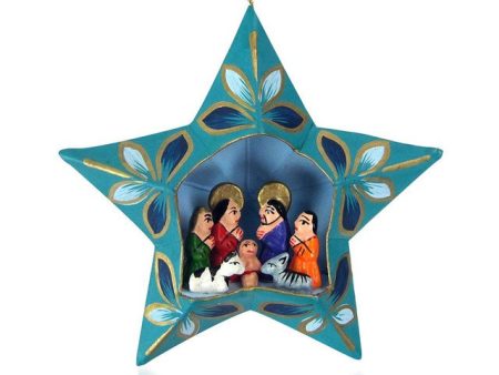 Blue Star Nativity Ornament on Sale