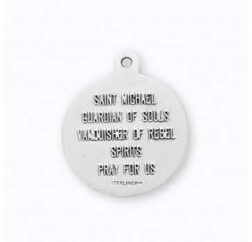 SS St Michael The Archangel Round Medal 24 Inch Chain Online