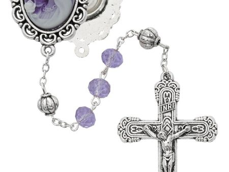 8MM Bead Violet Cameo Lourdes Rosary Discount