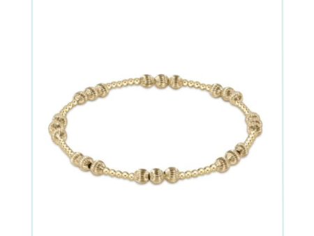 E Newton Dignity Joy Pattern 4mm Bead Bracelet - Gold For Sale