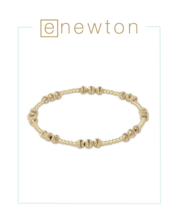 E Newton Dignity Joy Pattern 4mm Bead Bracelet - Gold For Sale