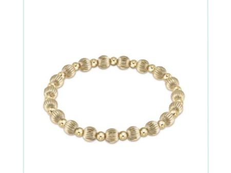 E Newton Dignity Grateful Pattern 6mm Bead Bracelet - Gold Online Hot Sale