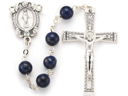 8MM Round Genuine Lapis Round Stone Rosary Online Sale