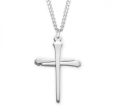 SS Large Spike Nail Cross Necklace 24 Inch Chain Hot on Sale