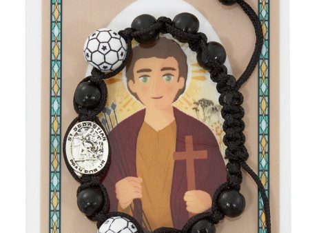 Patron Saint of Athletes - St Sebastian Corded Bracelet on Sale