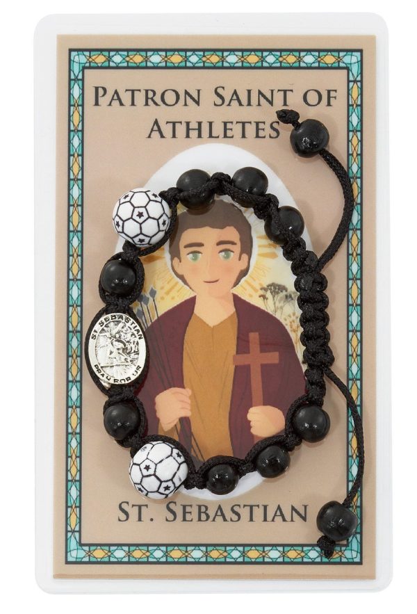 Patron Saint of Athletes - St Sebastian Corded Bracelet on Sale