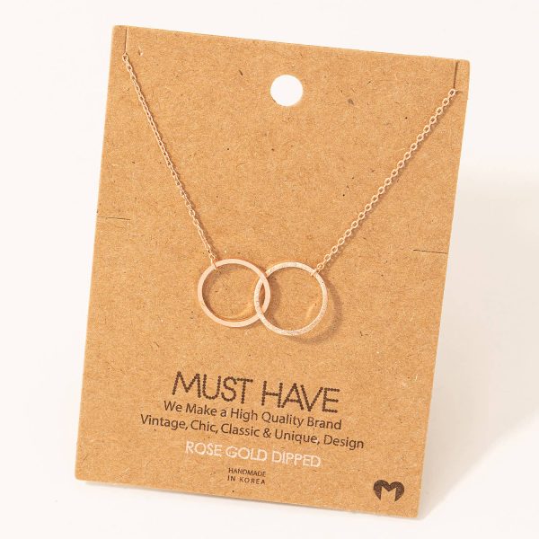 Metallic Dual Circle Pendant Necklace: S Online now