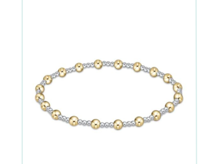 E Newton Classic Sincerity Pattern 4mm Bead Bracelet - Mixed Metal Supply