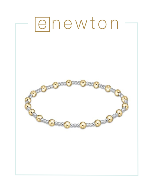 E Newton Classic Sincerity Pattern 4mm Bead Bracelet - Mixed Metal Supply