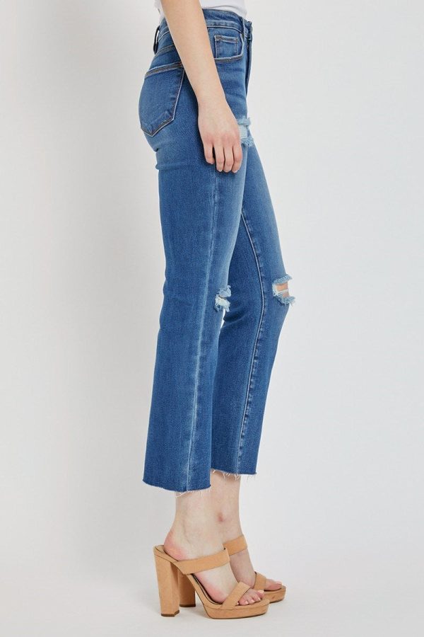 Risen High Rise Ankle Straight Jeans - Dark Online Sale