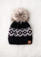 Black & Speckled Pattern Pom Hat Discount