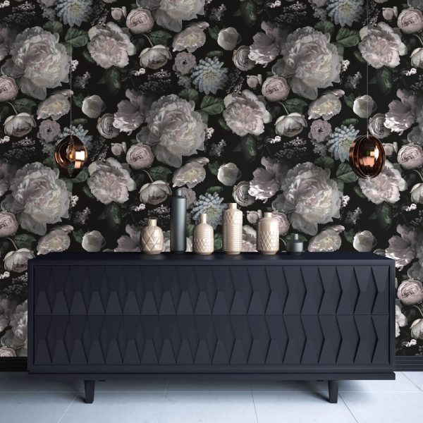 Moody Floral Peel and Stick Wallpaper Online