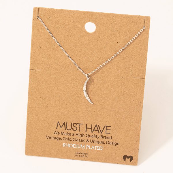 Hammered Crescent Pendant Necklace: G Supply