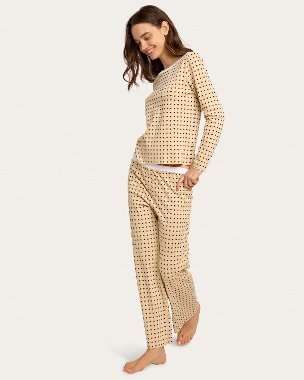 Ellie Pj Set in Latte Online Sale