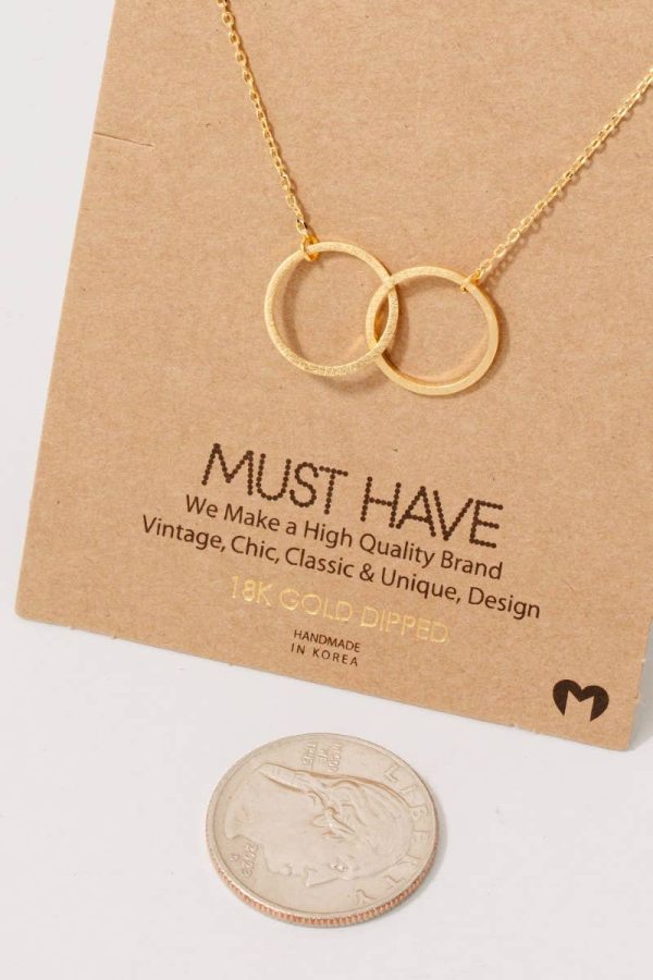 Metallic Dual Circle Pendant Necklace: S Online now