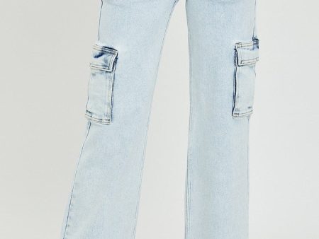 Risen High Rise Wide Cargo Jeans Hot on Sale