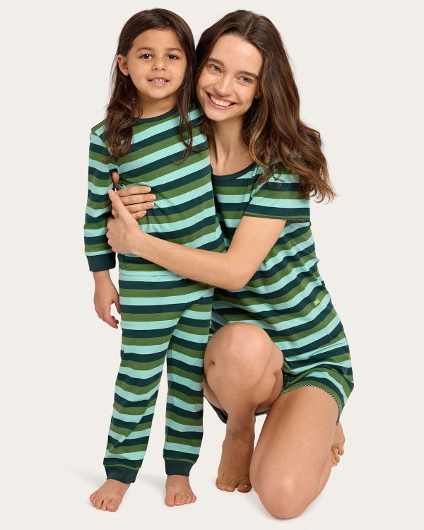 Riley Pajama Set in Lucky Stripe Hot on Sale