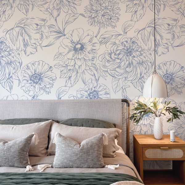 Floral Blooms Peel and Stick Wall Mural Online now