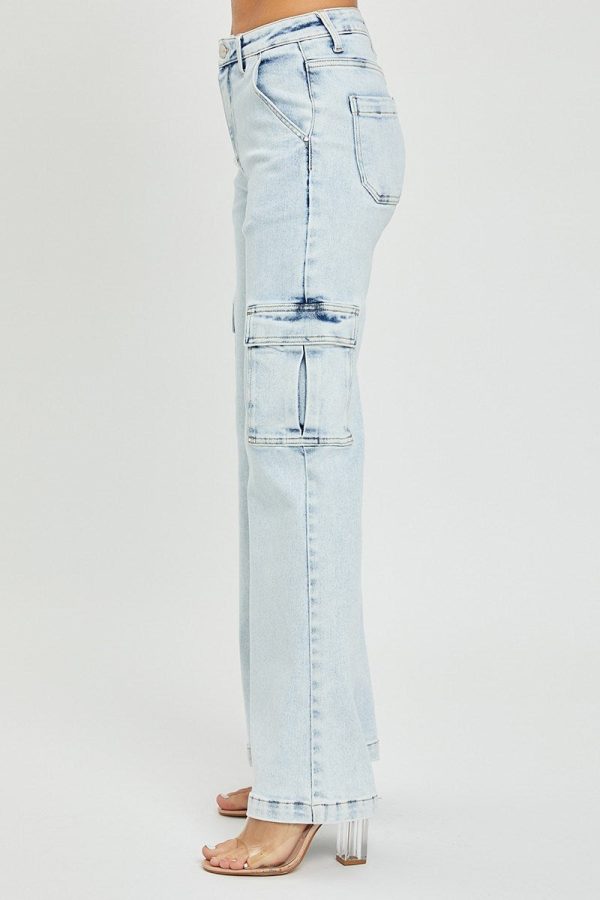 Risen High Rise Wide Cargo Jeans Hot on Sale