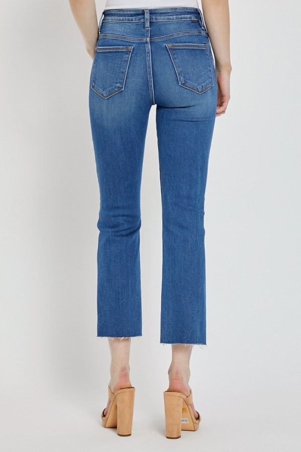 Risen High Rise Ankle Straight Jeans - Dark Online Sale