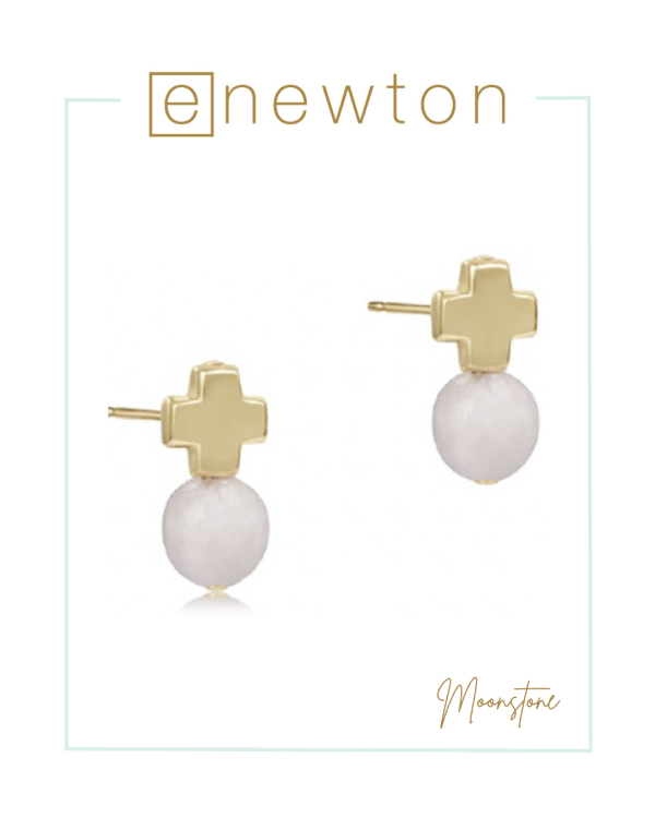 E Newton Signature Cross Gold Stud - Spring Summer Gemstones Online Hot Sale