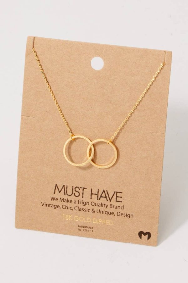 Metallic Dual Circle Pendant Necklace: S Online now