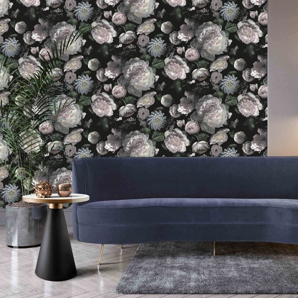 Moody Floral Peel and Stick Wallpaper Online