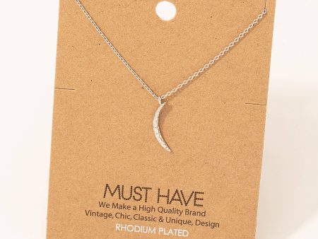 Hammered Crescent Pendant Necklace: S For Discount