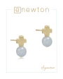 E Newton Signature Cross Gold Stud - Spring Summer Gemstones Online Hot Sale