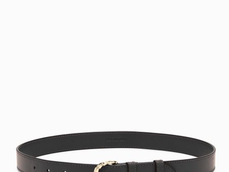 Gia Twisted Buckle Belt - Noir For Discount