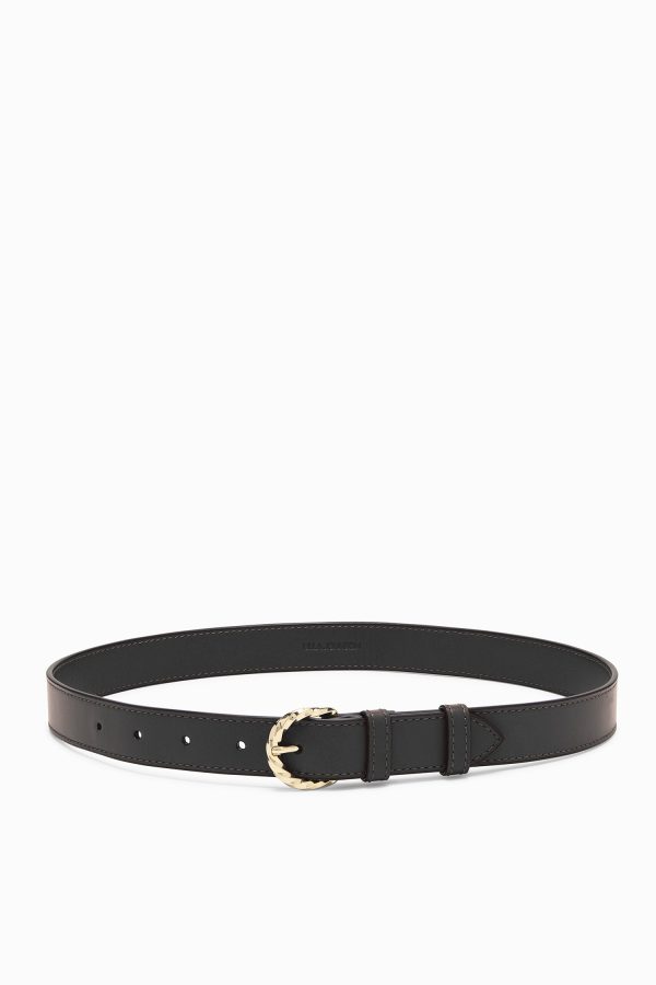 Gia Twisted Buckle Belt - Noir For Discount