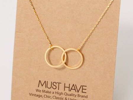 Metallic Dual Circle Pendant Necklace: G Cheap