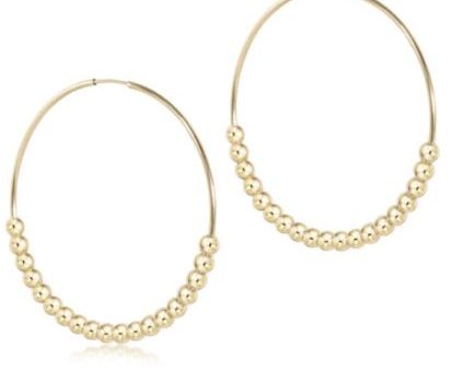 E Newton Classic Beaded Bliss 1.75  Hoop - 4mm Gold Sale