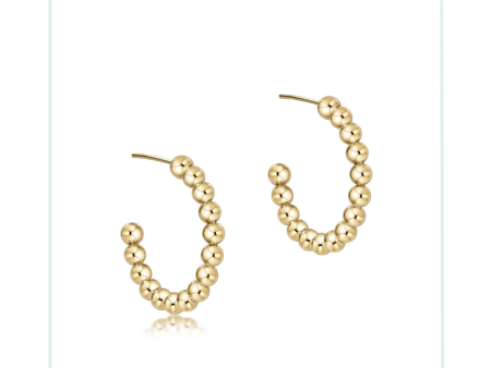 E Newton Beaded Classic 1.25  Post Hoop - Gold Online Sale