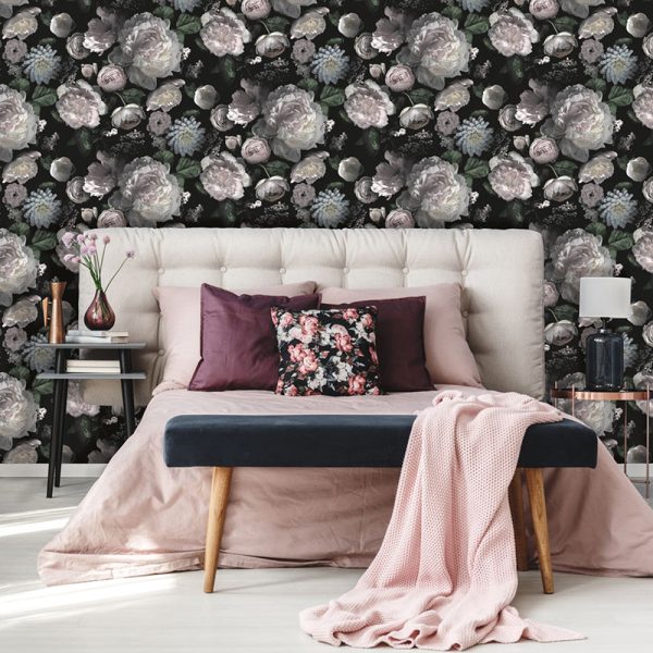 Moody Floral Peel and Stick Wallpaper Online