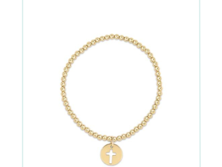 E Newton Classic Gold 3mm Bead Bracelet - Blessed Gold Disc Online Hot Sale