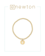 E Newton Classic Gold 3mm Bead Bracelet - Blessed Gold Disc Online Hot Sale