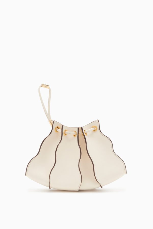 Adria Pleated Wave Mini Crossbody - Alabaster For Sale