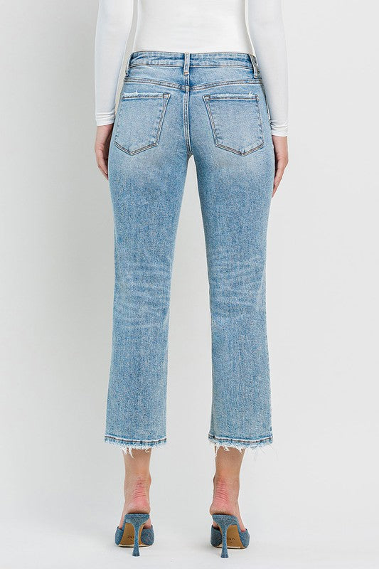 Lovervet High Rise Crop Straight Jeans Discount