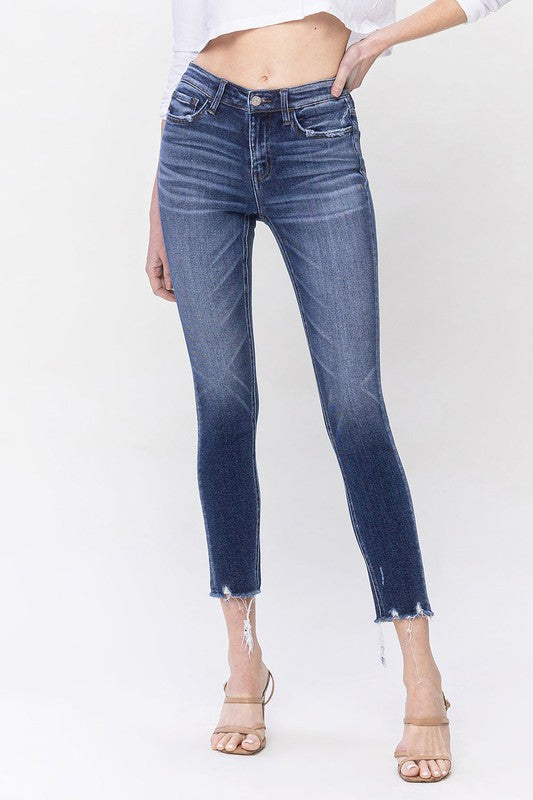 Vervet Mid Rise Raw Hem Crop Skinny Jeans on Sale