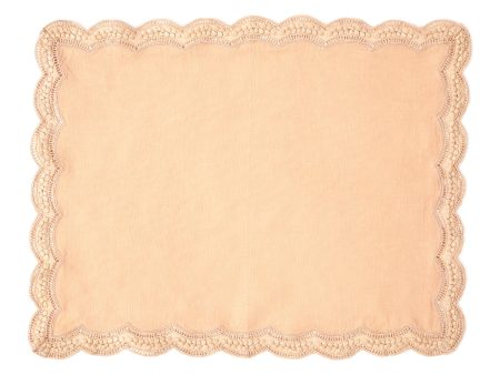 Scallop Embroidered Placemat - Blush For Cheap