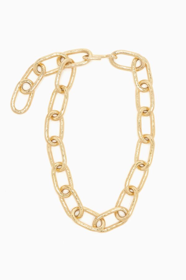 Barbara Hand Hammered Chain Necklace - Gold Online Sale