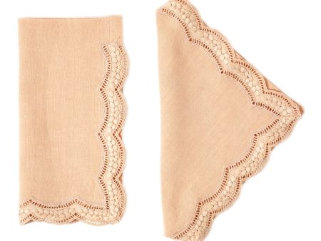 Scallop Embroidered Napkin - Blush Online now